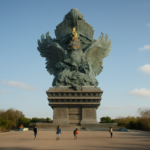 Patung Garuda Wisnu Kencana di GWK Bali saat sore hari