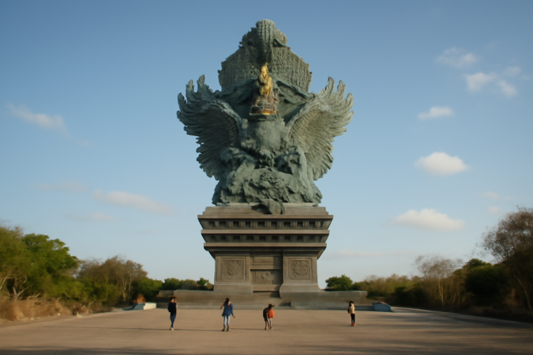 Patung Garuda Wisnu Kencana di GWK Bali saat sore hari
